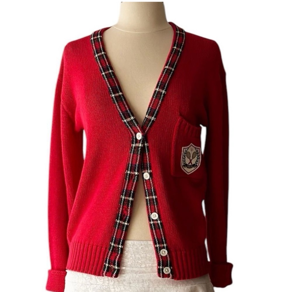VINTAGE RALPH LAUREN Tennis Cardigan LARGE RARE